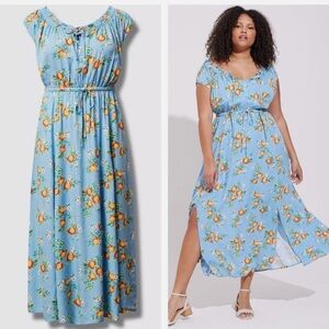 Torrid Blue Flutter Sleeve Maxi Sundress
